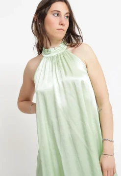 Abito Collo Americano Rouche - Ice Green