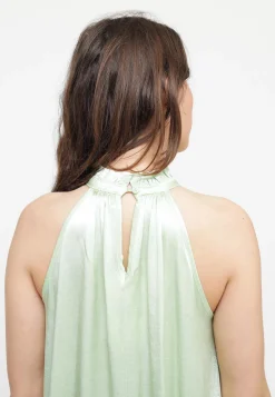 Abito Collo Americano Rouche - Ice Green