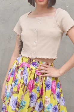 Babylock Ruffle Top - Light Beige