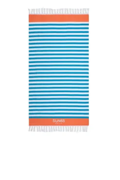 Beach Towel Stripes - Bianco/Turchese