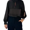 Blusa Bottone Collo - Nero
