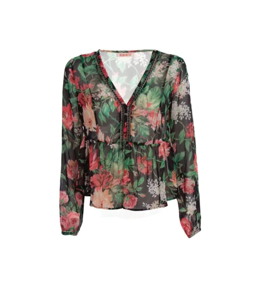 Camicia Balza Sc/V Fantasia Donna - Nero Fiori