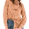 Camicia Pois Con Rosa - Cammello