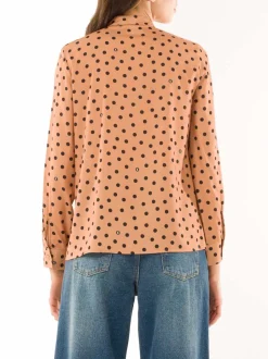 Camicia Pois Con Rosa - Cammello