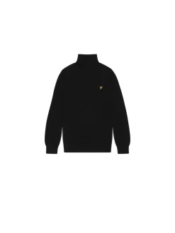 Cotton Merino Turtleneck Jumper - Jet Black