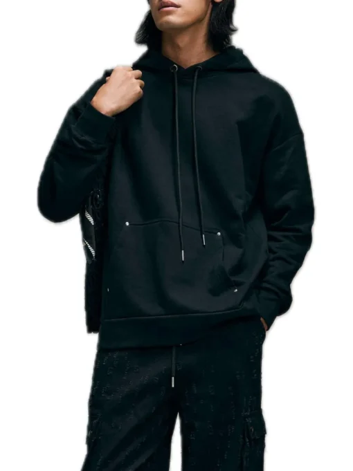 Embroydered Hoodie - Unique Black