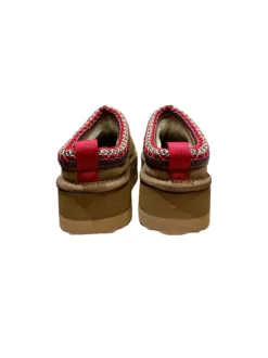 Eskimo Sabot In Pelle Con Interno In Pelliccia E Logo Sul Davanti - Cammello