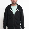 Felpa Cappuccio + Zip Tessuto Riciclato Black