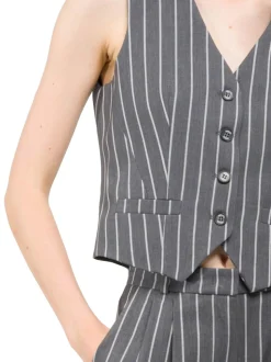 Gilet 4 Bottoni - Grigio Gessato