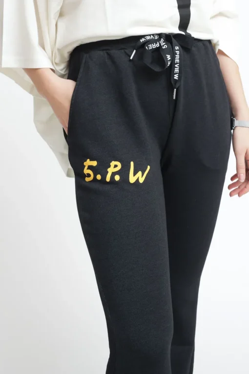 Graffiti Flare Salma Pant - Acid Black