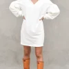 Hoodie Dress - WHITE