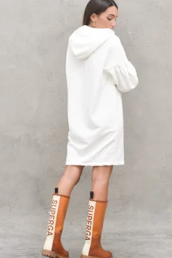 Hoodie Dress - WHITE