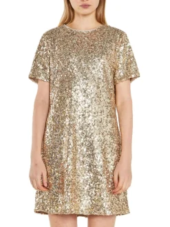 Ladies Dress - Gold Sequin