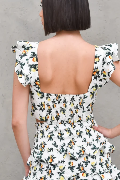 Ladies Top - Lemon And Pear Print