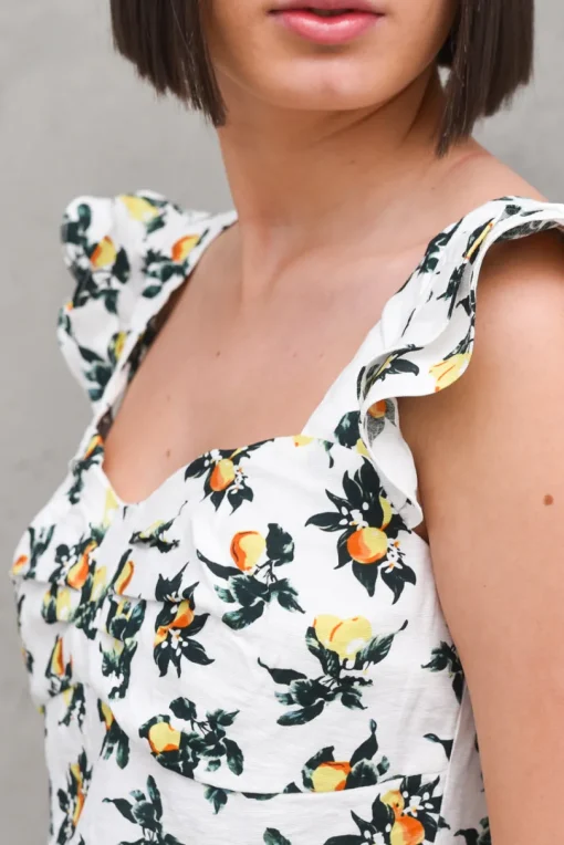 Ladies Top - Lemon And Pear Print