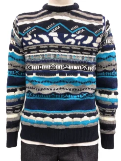 M Girocollo Multicolor - Blu