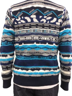 M Girocollo Multicolor - Blu