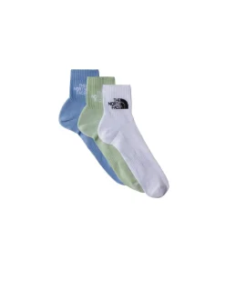 Multi Sport Cush Quarter Sock 3p - Tnf White Purple Mint Vibrant Verbena