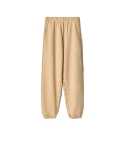 Pantalone In Felpa Con Flock In Tono - Nocciola