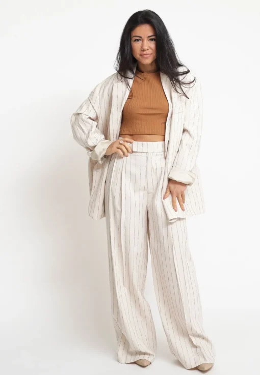 Pantalone Riga Glitter - Avorio