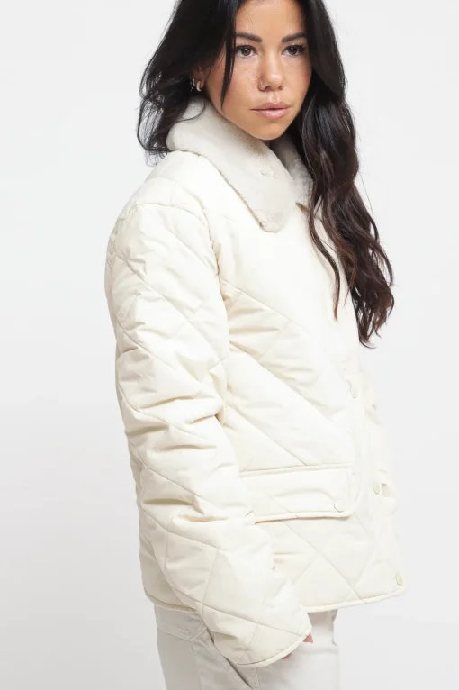 Quilted Padded Jacket - Light Sand