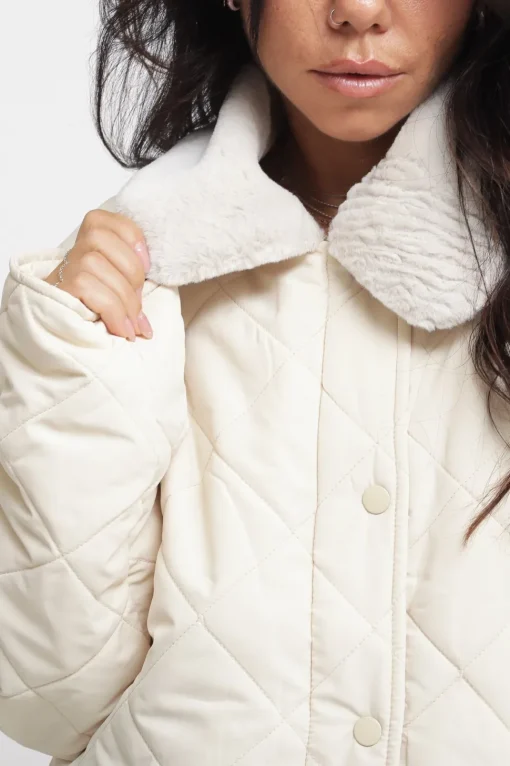 Quilted Padded Jacket - Light Sand