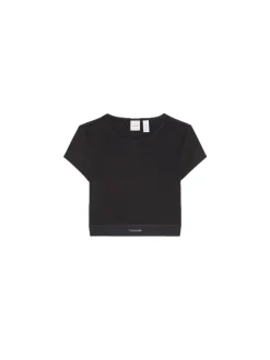 Rib Crop Tee - Black