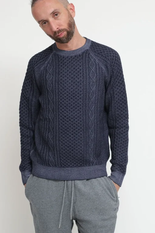 Round Vintage Cable - Navy Blue