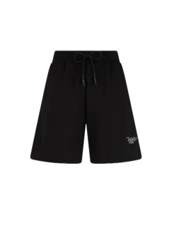 Shorts With Embroidered Gotic Logo - Black