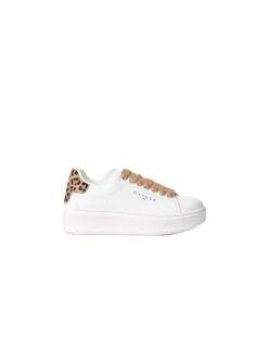 Sneakers Addict In Action Leather Con Inserto Animalier - Beige