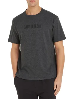 S/s Crew Neck Charcoal Heather W/ BLack Logo
