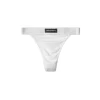 Tanga In Costina Con Elastico E Etichetta - Bianco
