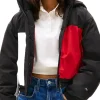 Tjw Crop Flag Puffer - Black
