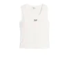 TJW Slim Script Rib Tank Top - Ancient White