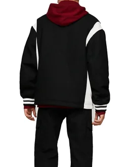 TMJ Cord Wool Mix Letterman - Black