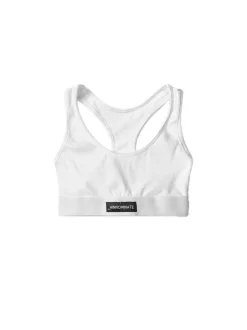 Top In Costina Con Elastico E Etichetta - Bianco