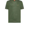 T-shirt Linen Solid S/s - Verde Scuro