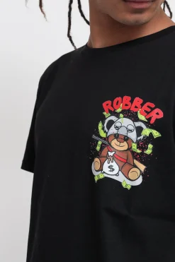 T-shirt Stampa Orso - Nero