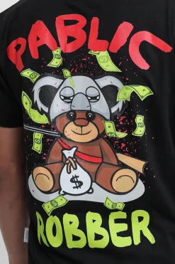 T-shirt Stampa Orso - Nero